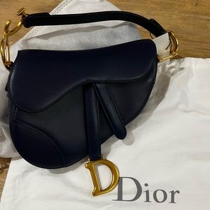 Dior Micro Saddle Bag - Navy